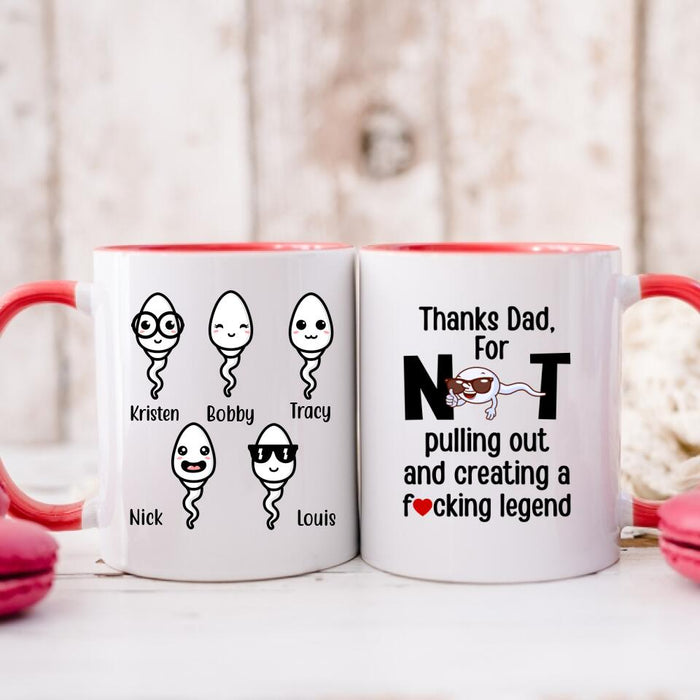 Happy Father's Day Thanks Dad For Creating A Legend - Personalized Mug For Dad, Father, Family