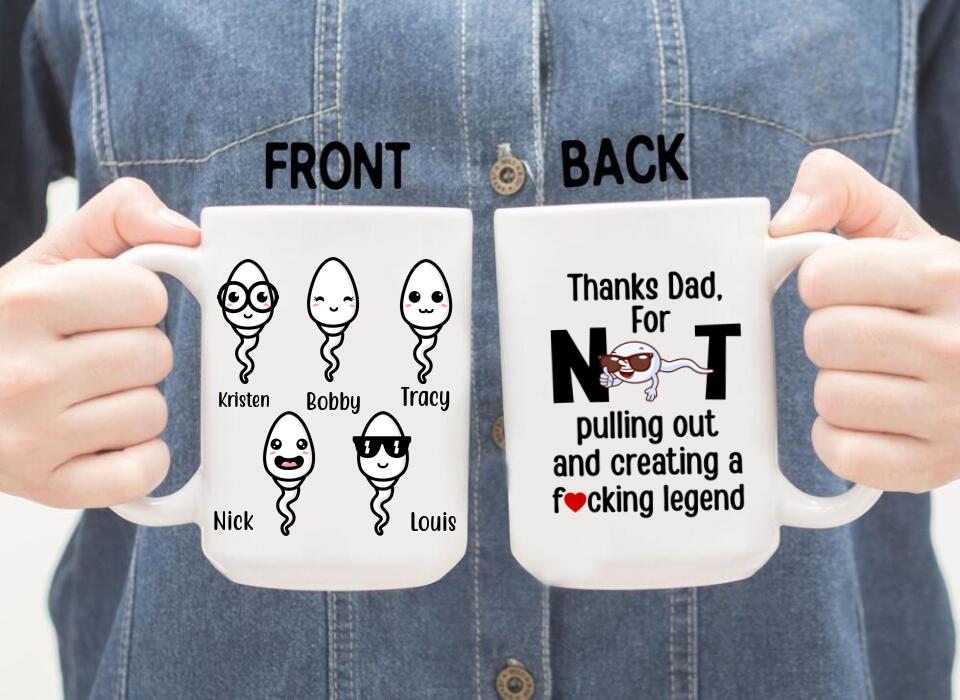 Happy Father's Day Thanks Dad For Creating A Legend - Personalized Mug For Dad, Father, Family