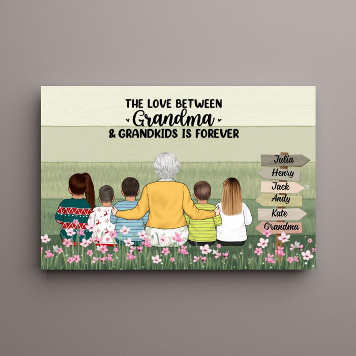 The Love Between Grandma And Grandkids Is Forever - Personalized Canvas For Grandma, Mother's Day