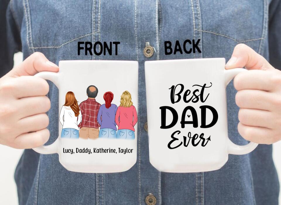 Best Dad Ever - Personalized Gifts Custom Mug for Daughters for Dad