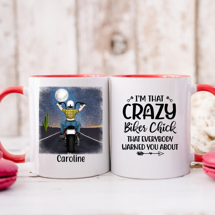 I'm That Crazy Biker Chick - Personalized Mug For Her, Motorcycle Lovers