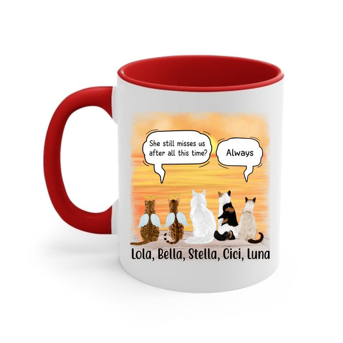 Memorial Cats In Conversation - Personalized Mug Cat Lovers, Memorial