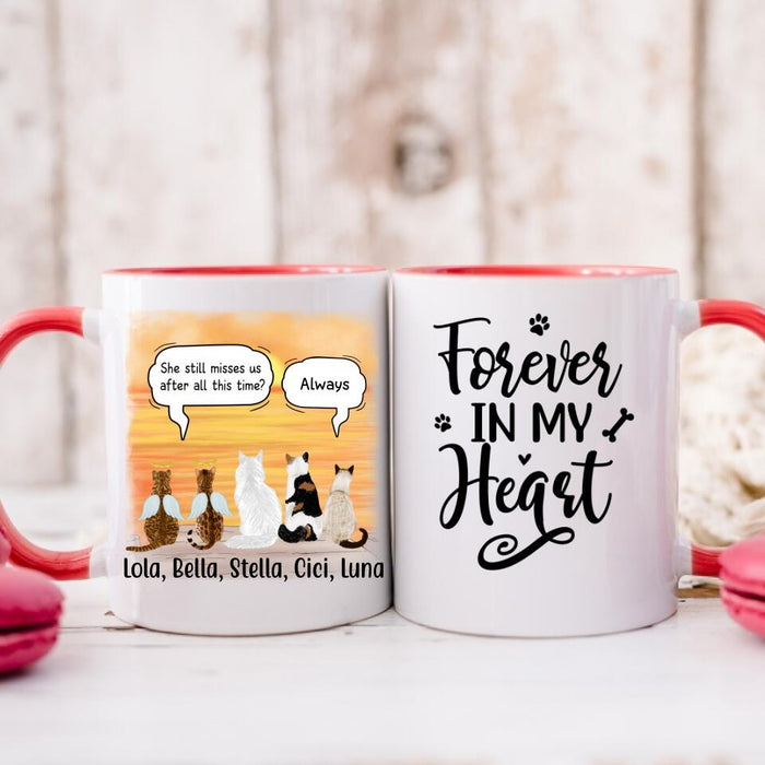 Memorial Cats In Conversation - Personalized Mug Cat Lovers, Memorial