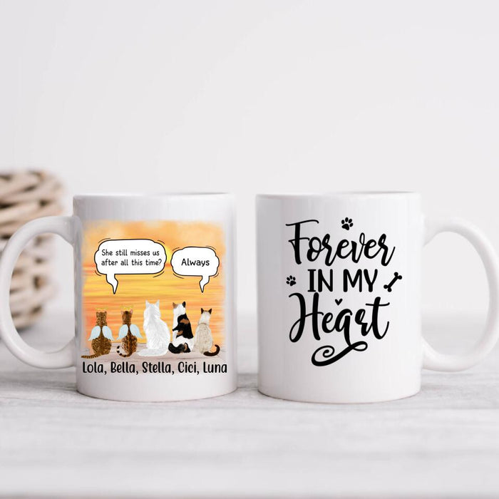 Memorial Cats In Conversation - Personalized Mug Cat Lovers, Memorial