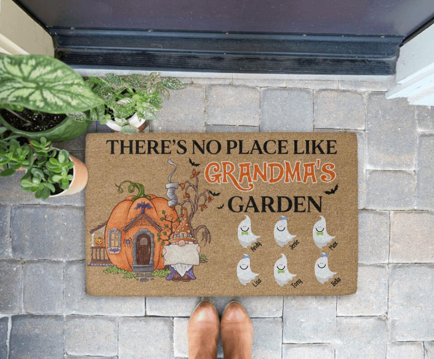 There's No Place Like Grandma Garden - Halloween Personalized Gifts Custom Doormat for Grandma