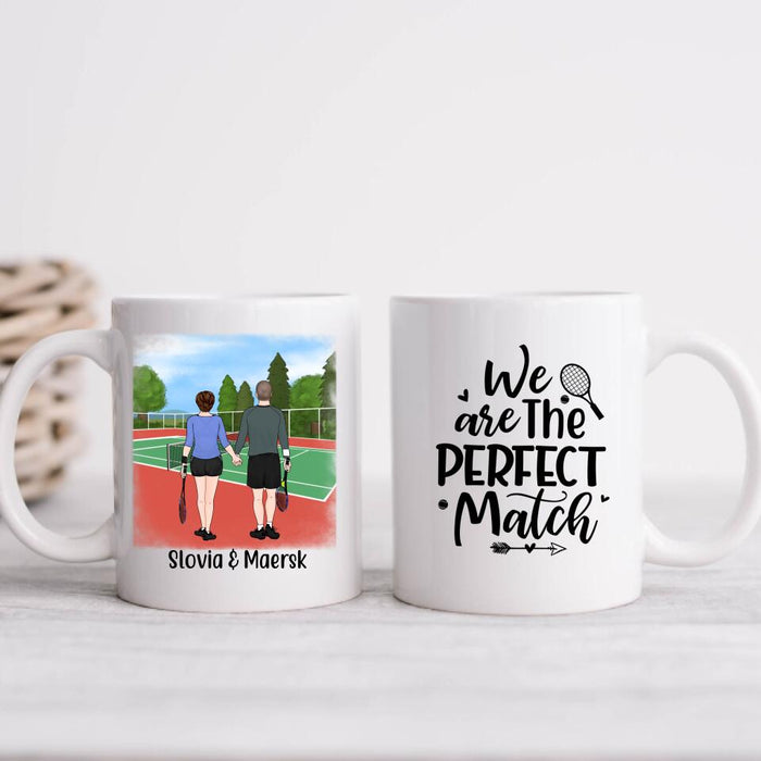 We Are The Perfect Match - Personalized Mug For Couples, Friends, Tennis