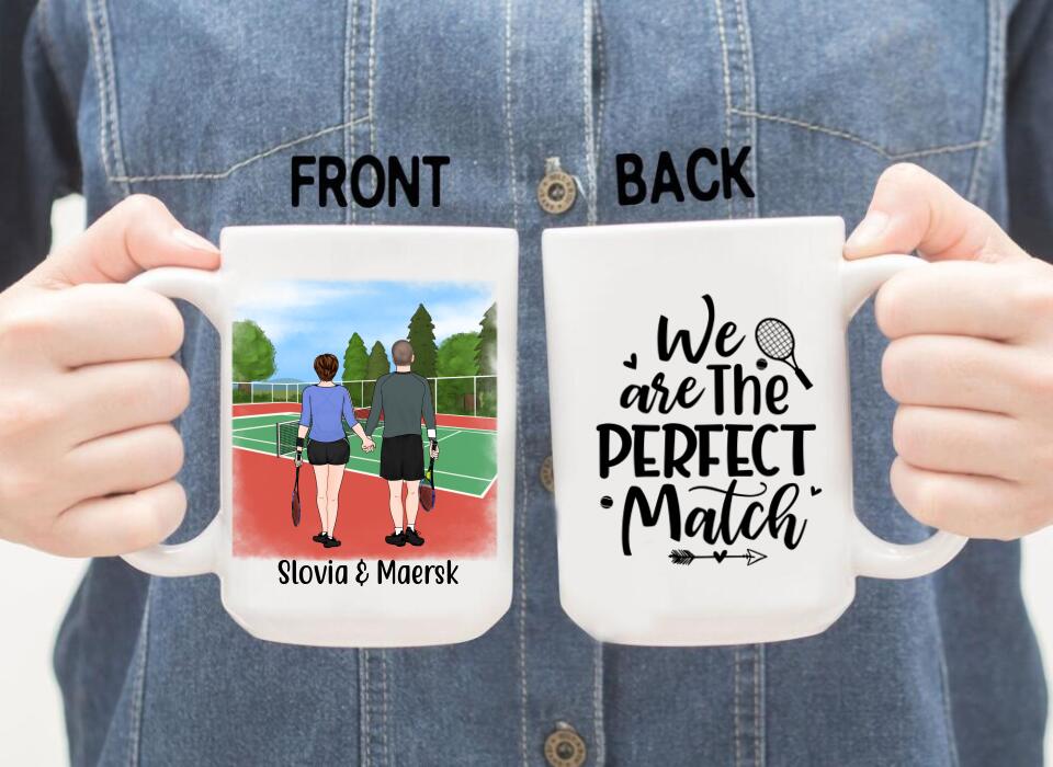 We Are The Perfect Match - Personalized Mug For Couples, Friends, Tennis