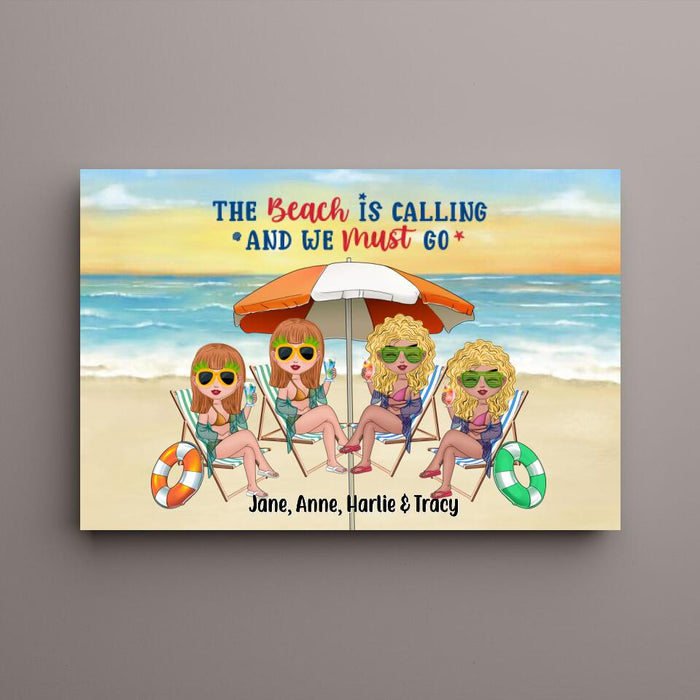 Summer Sister On Beach - Personalized Canvas For Friends, Sister