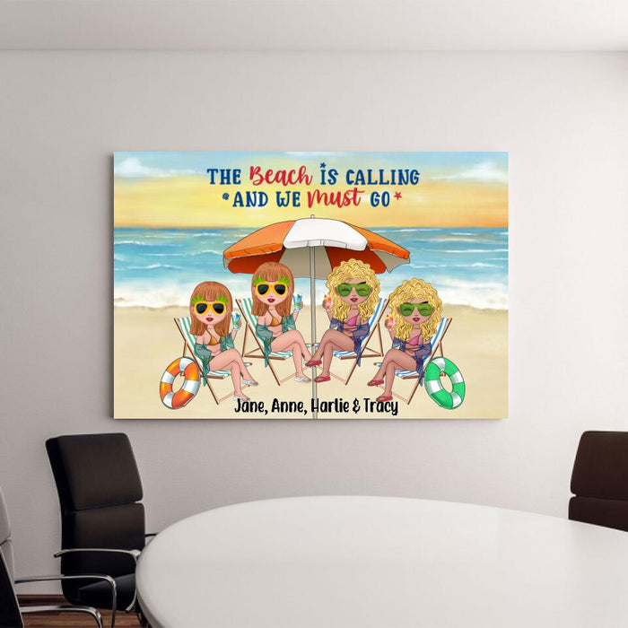 Summer Sister On Beach - Personalized Canvas For Friends, Sister