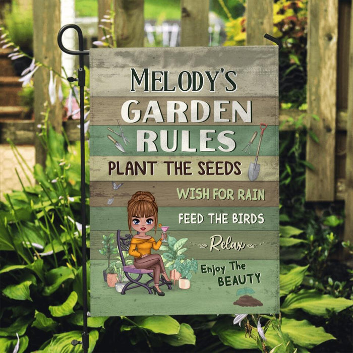 Garden Rules Plant The Seeds - Personalized Garden Flag For Gardening Lovers, Gardeners