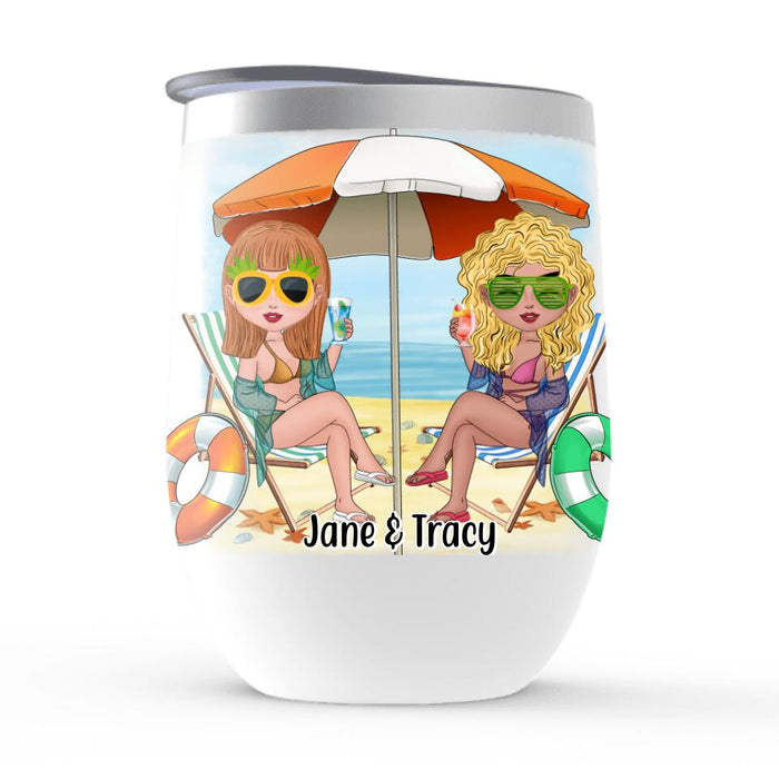 All We Need Is A Good Dose Of Vitamin Sea - Personalized Wine Tumbler For Friends, Sister