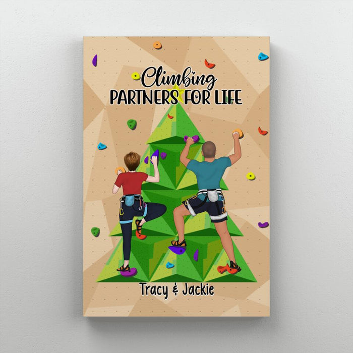 Personalized Canvas, Climbing Partners For Life, Gift for Climbers