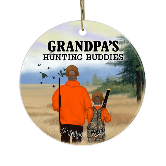 Grandpa's Hunting Buddies - Personalized Gifts Custom Hunting Ornament for Kids for Grandpa, Hunting Lovers