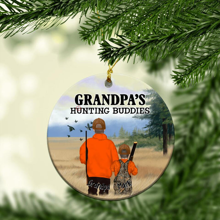 Grandpa's Hunting Buddies - Personalized Gifts Custom Hunting Ornament for Kids for Grandpa, Hunting Lovers