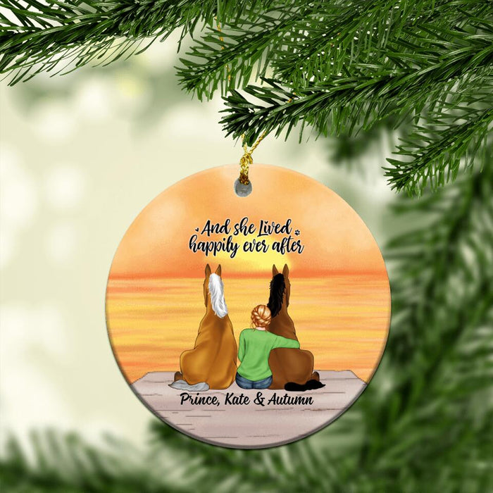 And She Lived Happily Ever After - Personalized Gifts Custom Ornament For Her, Horse Lovers