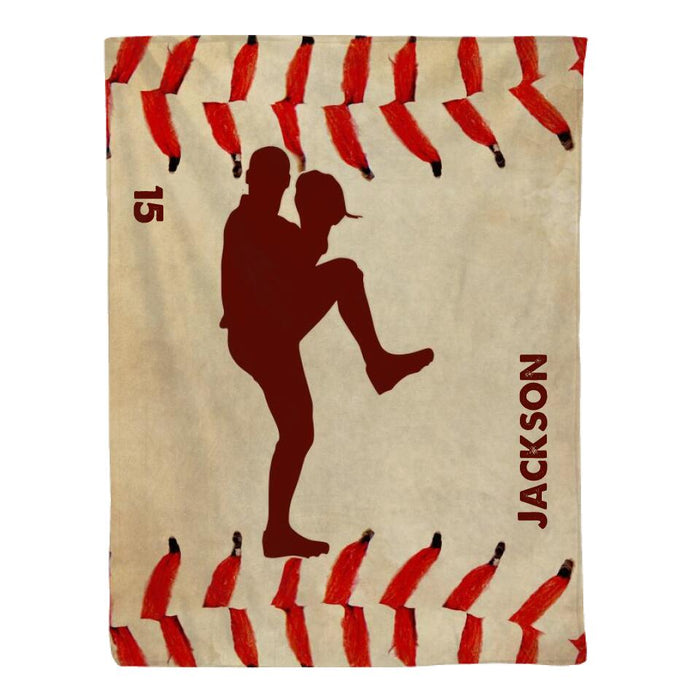 Custom Name And Number Blanket, Baseball Player, Gifts for Boys