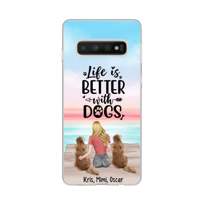 Life Is Better with Dogs - Personalized Gifts for Custom Dog Phone Case for Dog Mom, Dog Lovers
