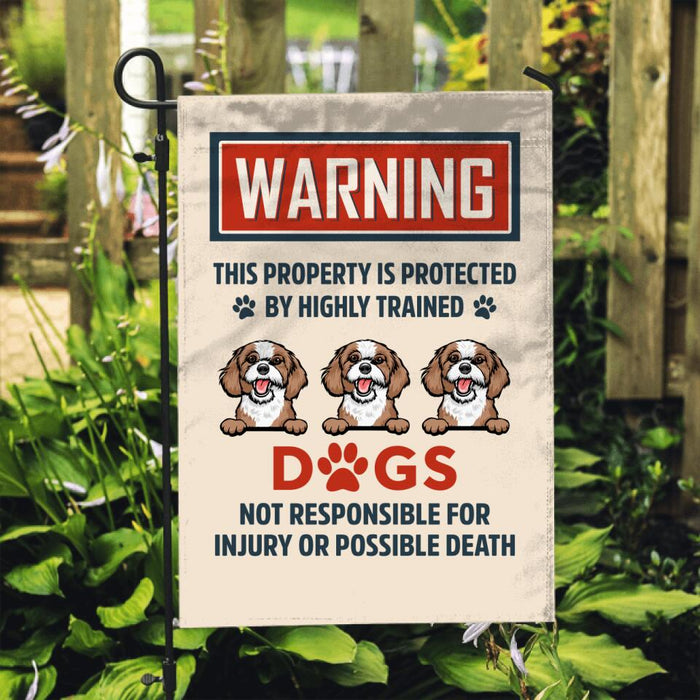 This Property Is Protected - Personalized Gifts Custom Garden Flag for Dog Mom or Dog Dad