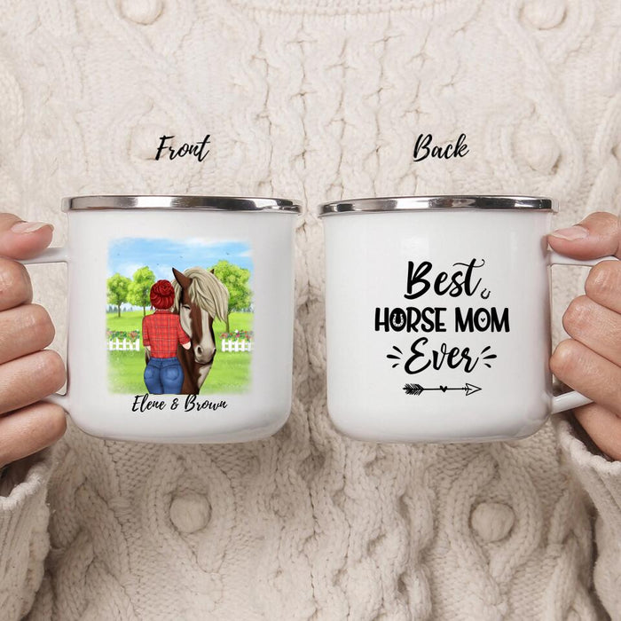 Best Horse Mom Ever - Personalized Campfire Mug For Mom, Horse Lovers