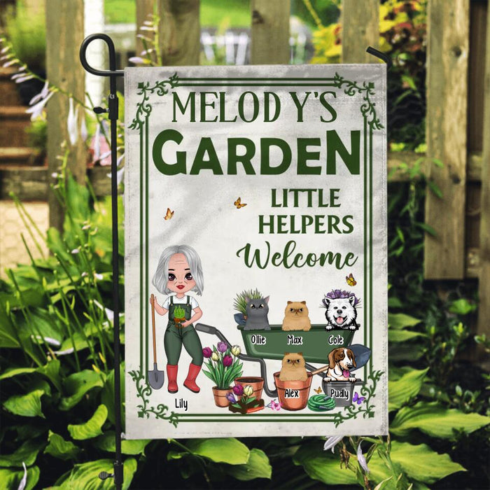 Melody's Garden Little Helpers Welcome - Mother's Day Personalized Gifts Custom Garden Flag for Mom, Garden Lovers