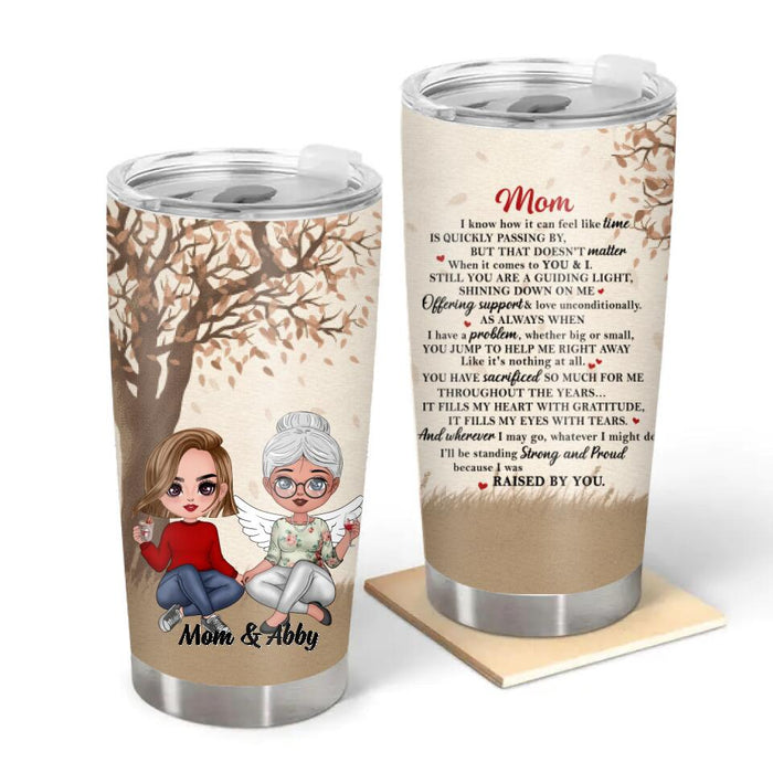 Up to 2 Daughters Mom - Personalized Gifts Custom Memorial Tumbler for Mom, Memorial Gifts