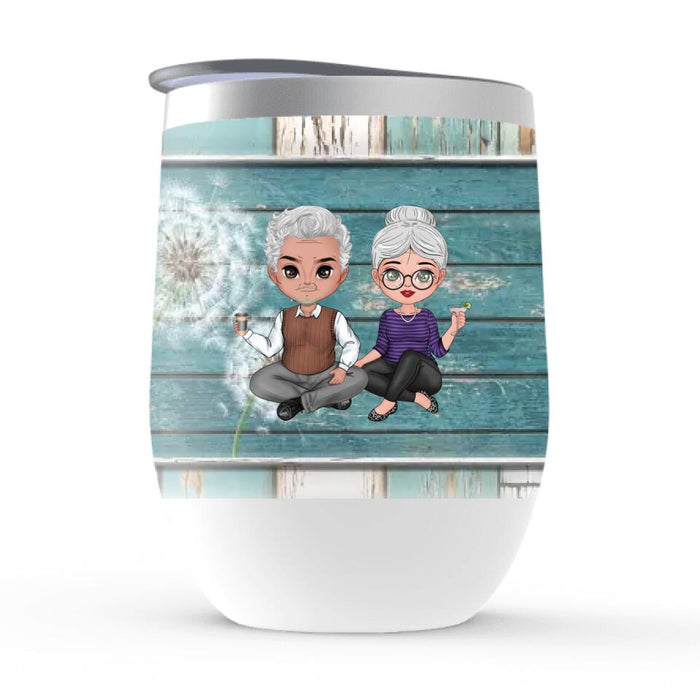 Grow Old Along With Me The Best Is Yet To Be - Personalized Wine Tumbler For Him, Her, Couples, Anniversary