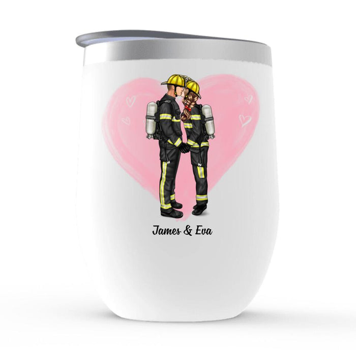 Personalized Wine Tumbler Emergency Couple, Nurse and firefighter, Nurse and Cop, Army Wife, Police Couple, First responder Couple, Fireman and nurse