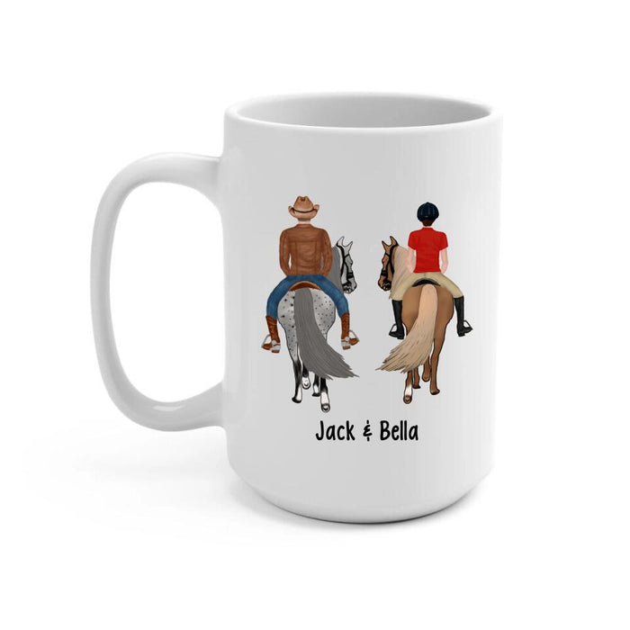 Couples Who Ride Together Stay Together - Personalized Gifts Custom Horse Riding Mug for Couples, Horse Riding