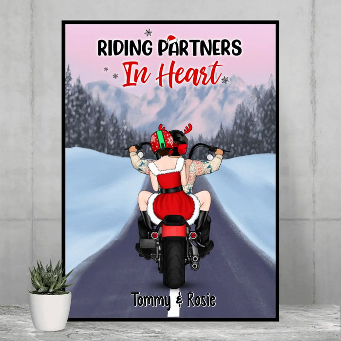 Personalized Canvas/Poster, Motorcycle Couple, Christmas Gift For Motorcycle Lovers