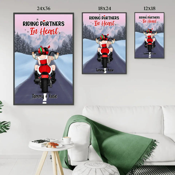 Personalized Canvas/Poster, Motorcycle Couple, Christmas Gift For Motorcycle Lovers