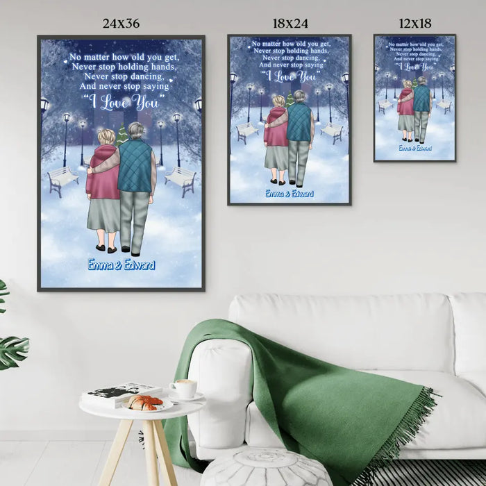 No Matter How Old You Get - Personalized Gifts Custom Canvas/Poster for Dad/Mom, Old Couples