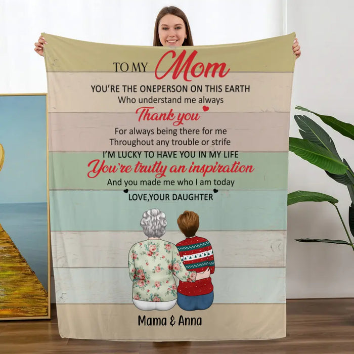 To My Mom from Daughter - Personalized Gifts Custom Family Blanket for Mom, Family Gifts