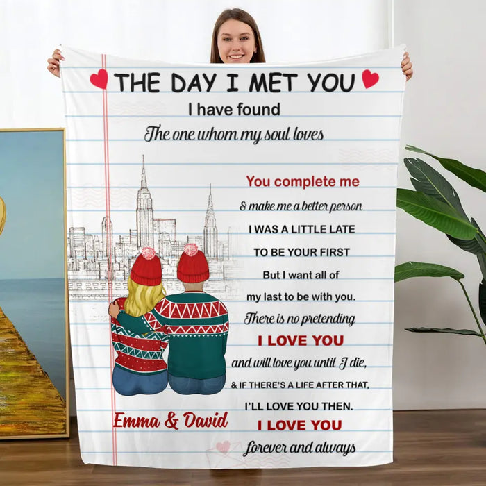 Personalized Blanket, The Day I Met You, Gift For Christmas, Gift For Couple