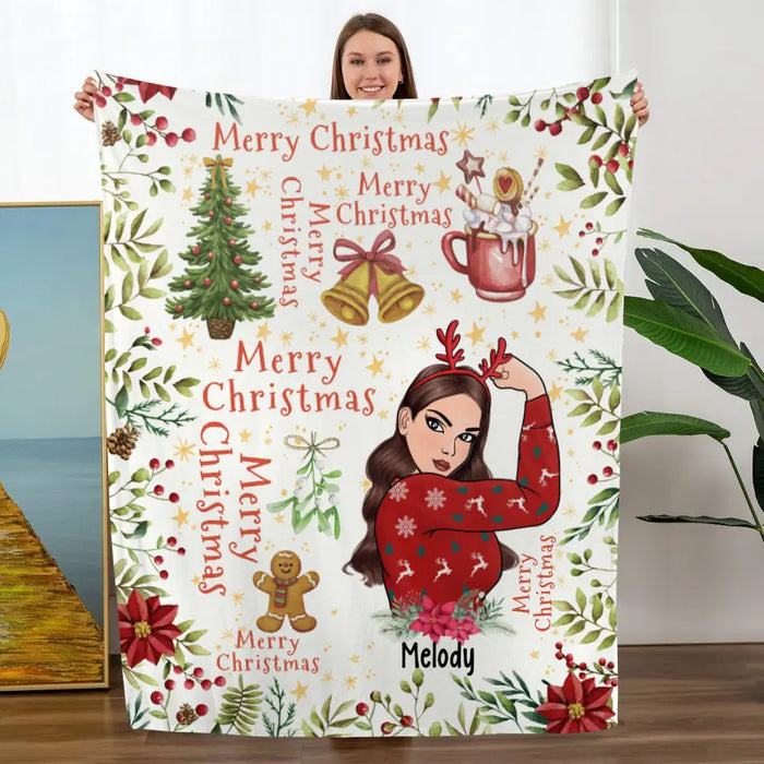 Personalized Blanket, Merry Christmas, Strong Woman, Christmas Theme, Christmas Gift For Friends, Sisters