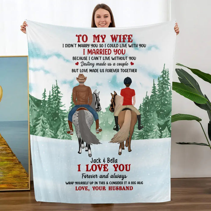 Personalized Blanket, To My Wife, To My Husband - Horse Riding Couple Gift, Christmas Gift For Him, Gift For Her, Gift For Horse Lovers