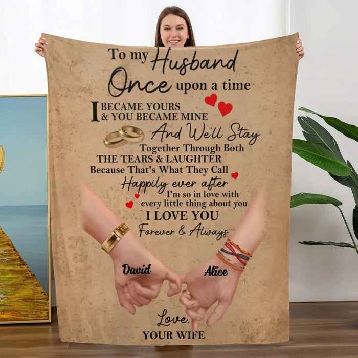 Personalized Blanket, To My Wife, To My Husband, Holding Hands Couple Gift, Gift For Her, Gift For Him