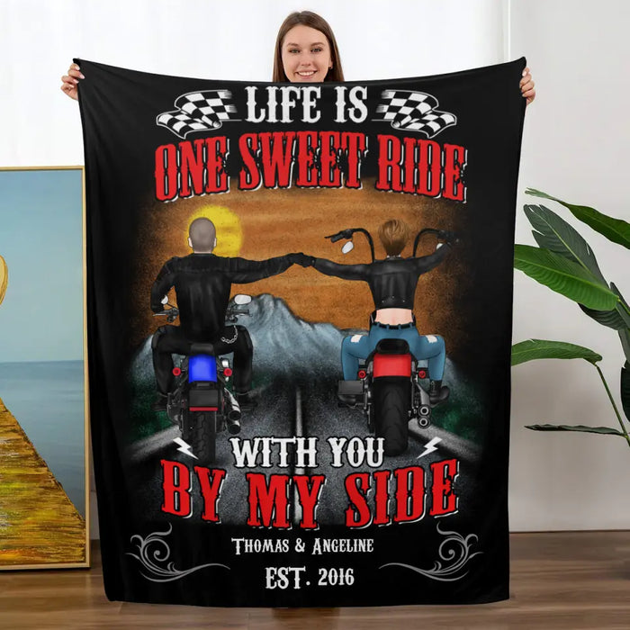 Personalized Blanket, Happily Married And Loying Every Mile Of It, Gift For Motorcycle Lovers