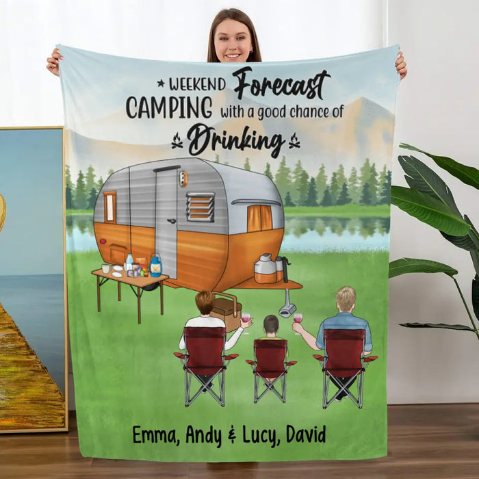 The Best Days Are Spent Camping - Personalized Blanket For The Family, Couples, Kids, Camping