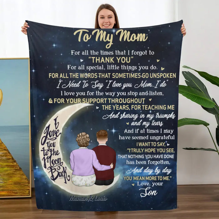 To My Mom I Love You - Personalized Blanket For Mom, Mother's Day