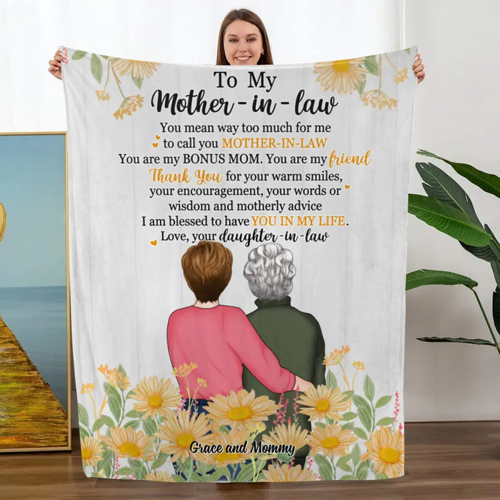 I Am Blessed To Have You In My Life - Personalized Blanket For Mother-in-law, For Mom, Mother's Day