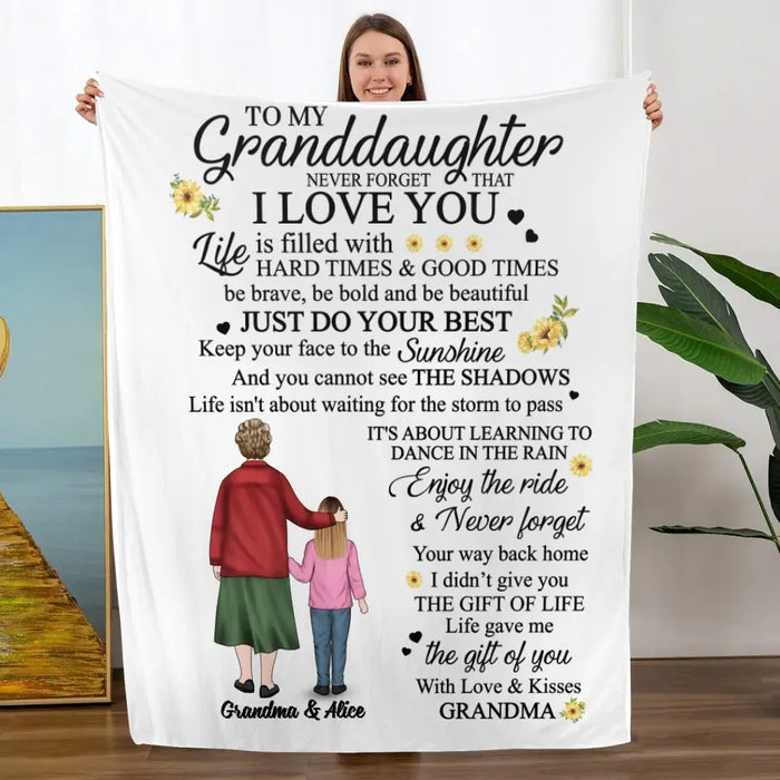 To My Granddaughter Never Forget That I Love You - Personalized Blanket For Granddaughter