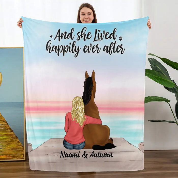 Life is Better with Horses - Personalized Gifts Custom Horse Blanket for Horse Mom and Horse Lovers