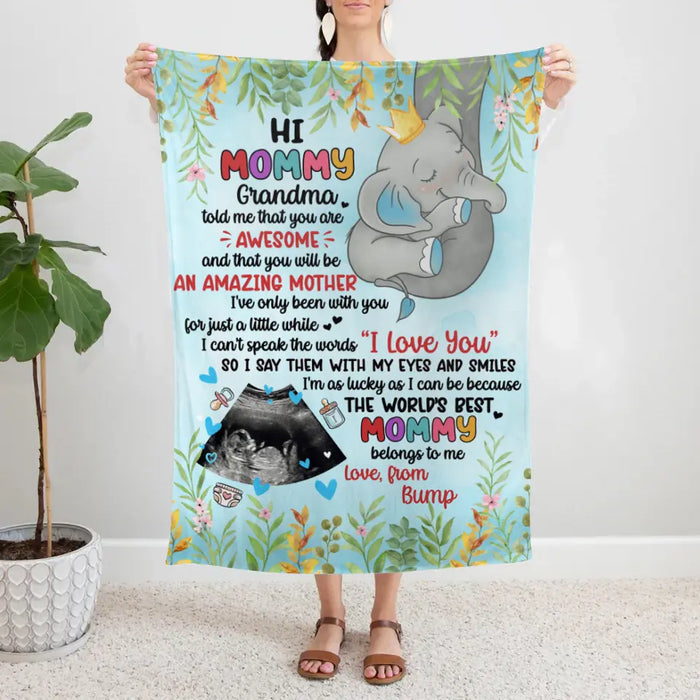 Hi Mommy You Are Awesome And Amazing - Custom Blanket For Mom To Be, For Her, Mother's Day