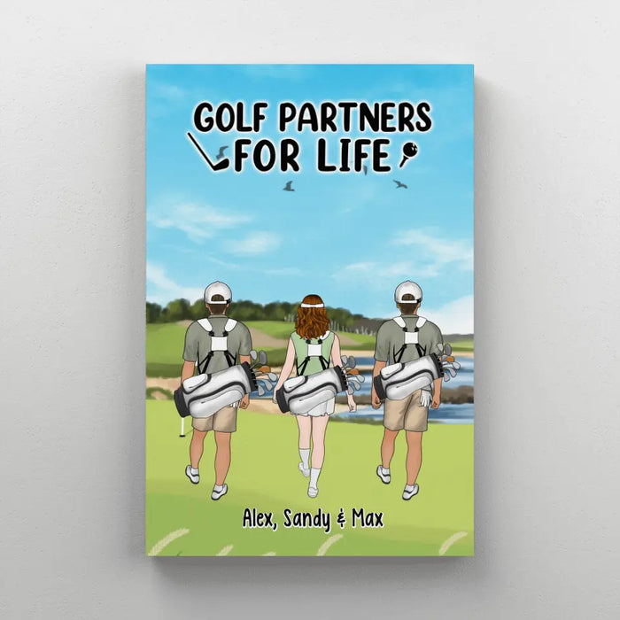 Golf Partners for Life - Personalized Gifts Custom Golf Canvas for Couples, Friends, and Golf Lovers