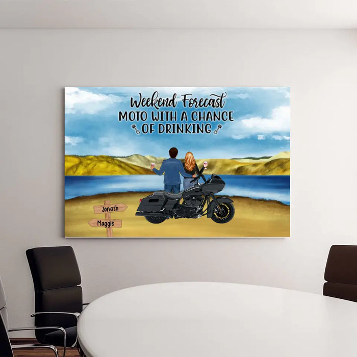 That's What I Do, I Ride, I Drink, and I Know Things - Personalized Gifts Custom Biker Canvas for Couples, Motorcycle Lovers