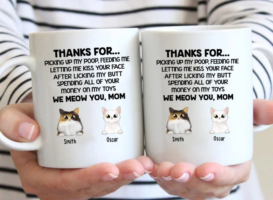 Thanks For Picking Up My Poop - Personalized Mug For Cat Lovers, For Cat Mom