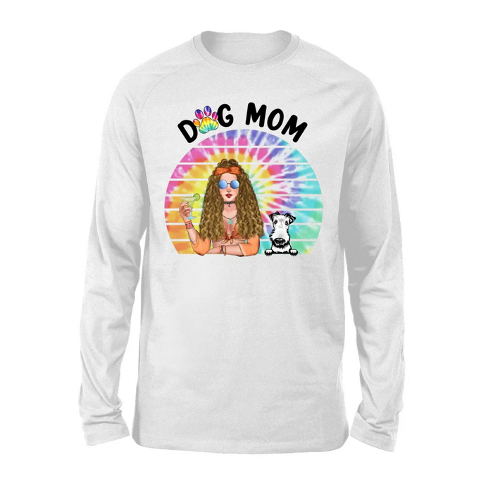 Dog Mom - Personalized Gifts for Custom Dog Shirt, Dog Mom, and Dog - Hippie Gifts