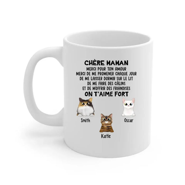 Chère Maman On T'aime Fort  - Personalized Mug For Cat Lovers, For Cat Mom