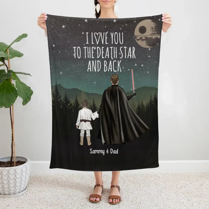 I Love You to the Death Star and Back - Personalized Gifts Custom Death Star Blanket for Dad