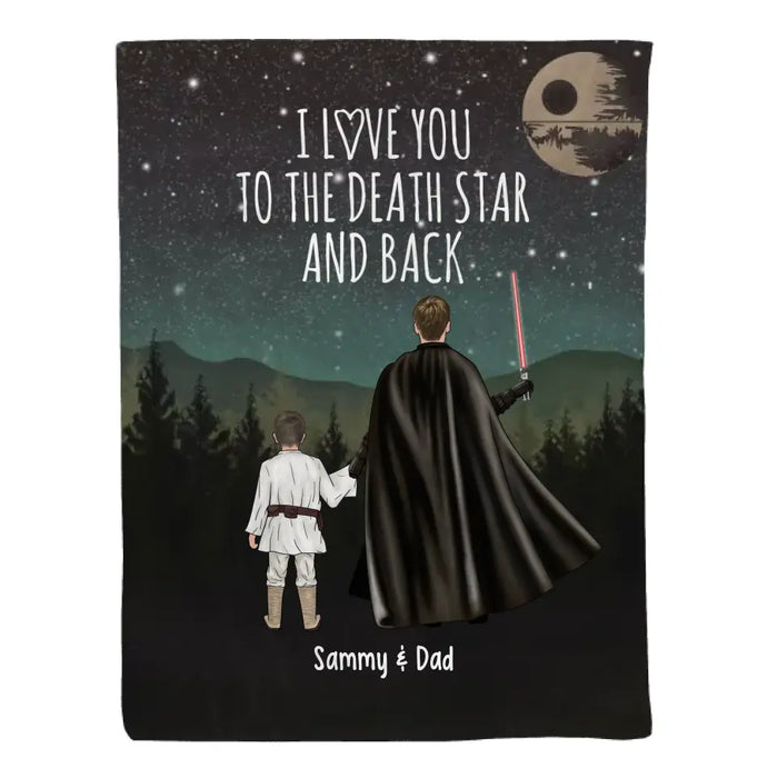 I Love You to the Death Star and Back - Personalized Gifts Custom Death Star Blanket for Dad